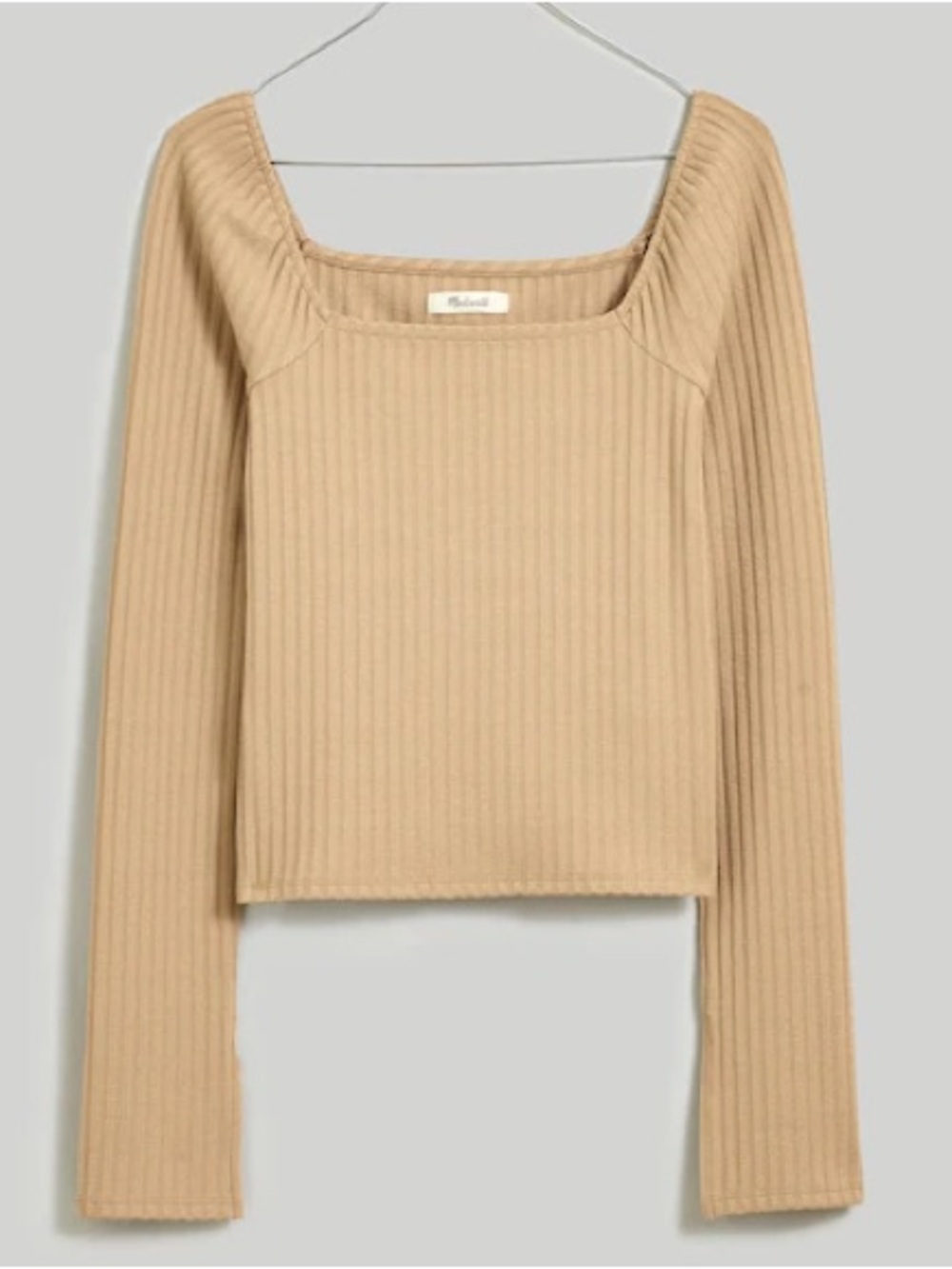 Madewell Square Neck Ribbed Long Sleeve Top